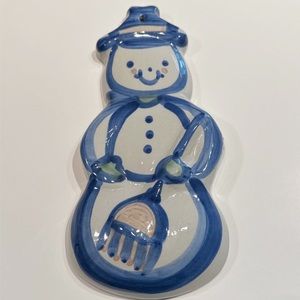 Vintage Mary Alice Hadley Pottery Snowman Ornament